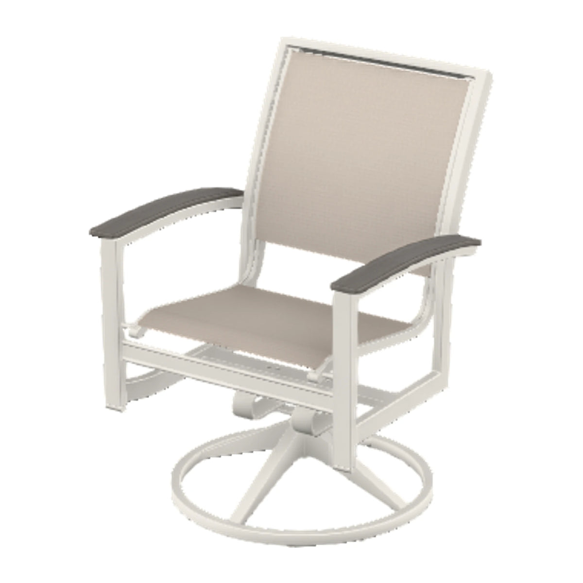 Bazza Sling Swivel Rocker Dining Chair — Snow PC / Boardwalk Accents