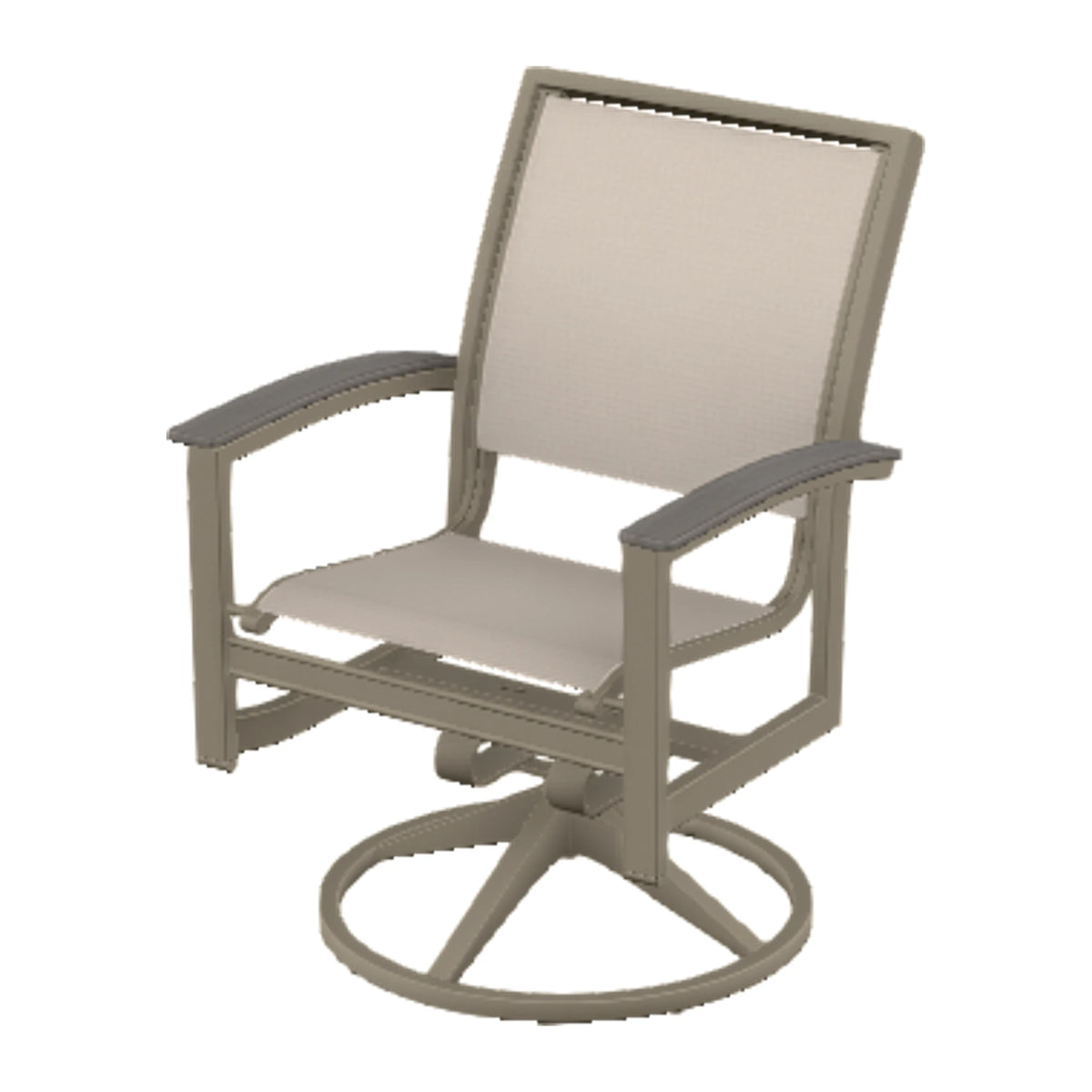 Bazza Sling Swivel Rocker Dining Chair — Storm PC / Boardwalk Accents