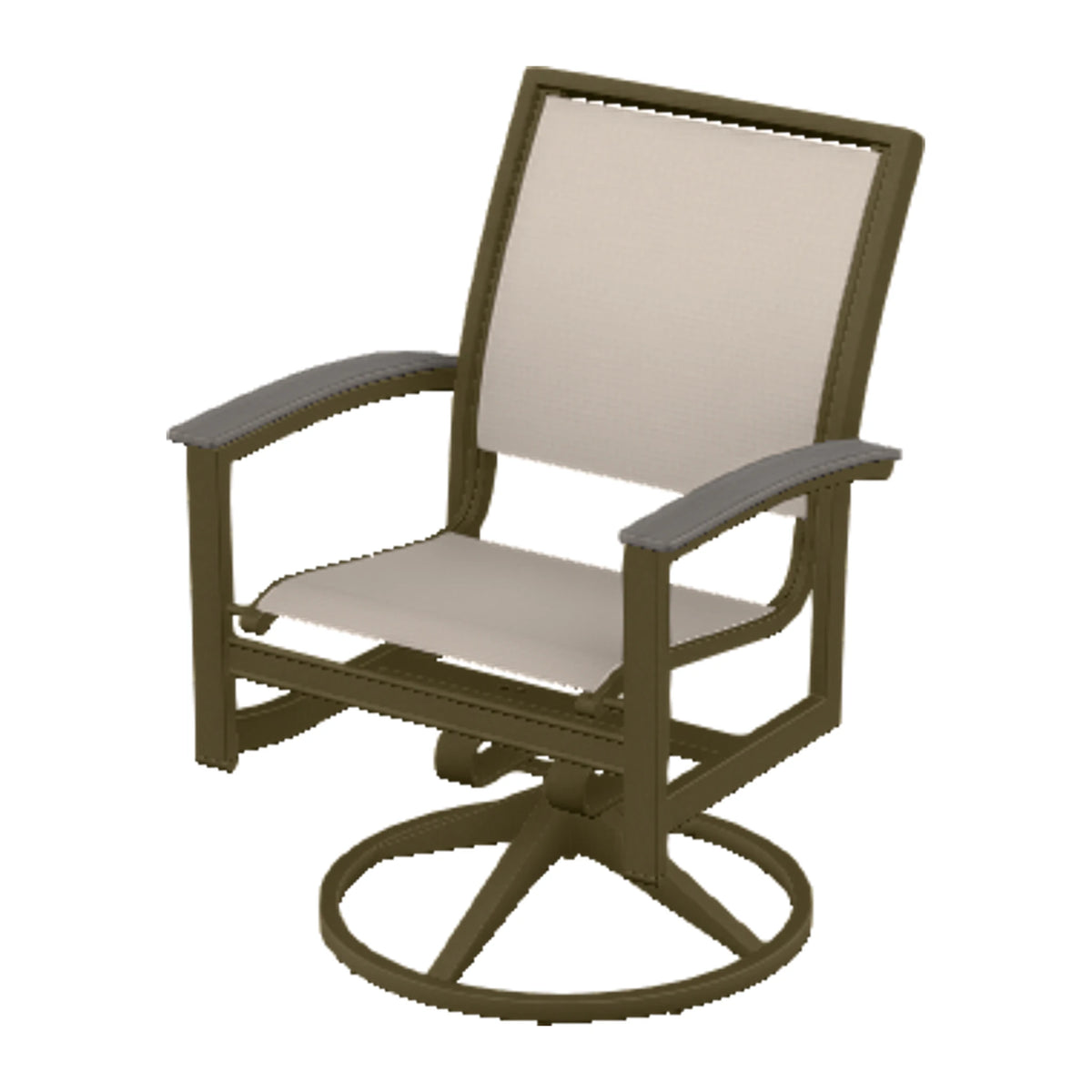 Bazza Sling Swivel Rocker Dining Chair — Beachwood PC / Boardwalk Accents