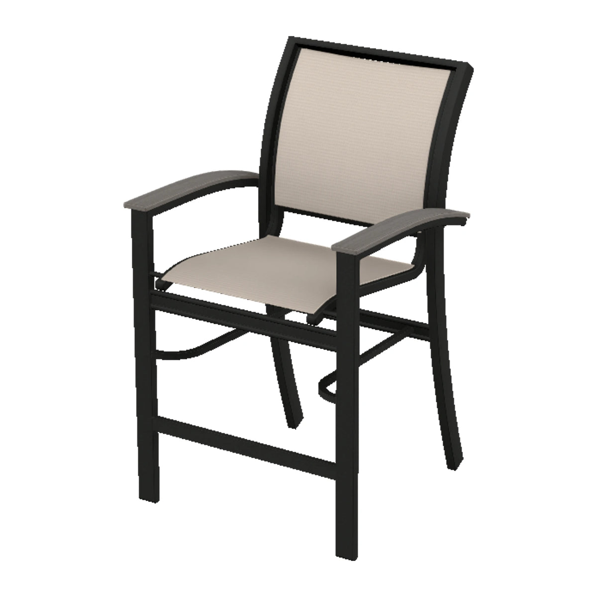 Bazza Sling Balcony Chair — Black PC / Boardwalk Accents