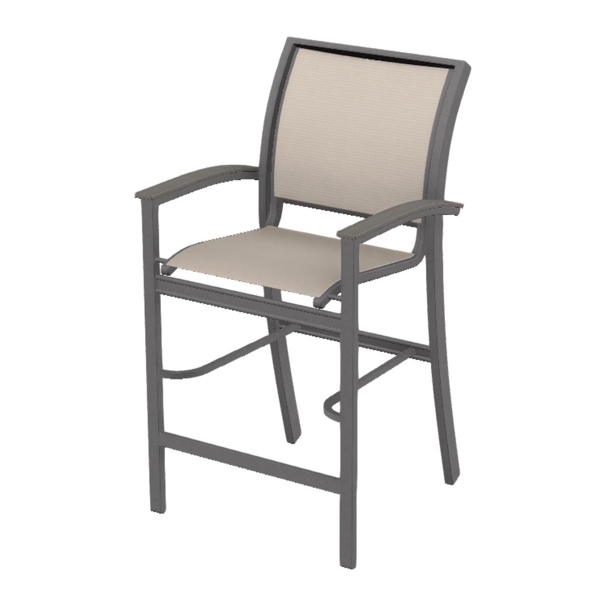 Bazza Sling Bar Chair — Graphite Txt PC / Boardwalk Accents