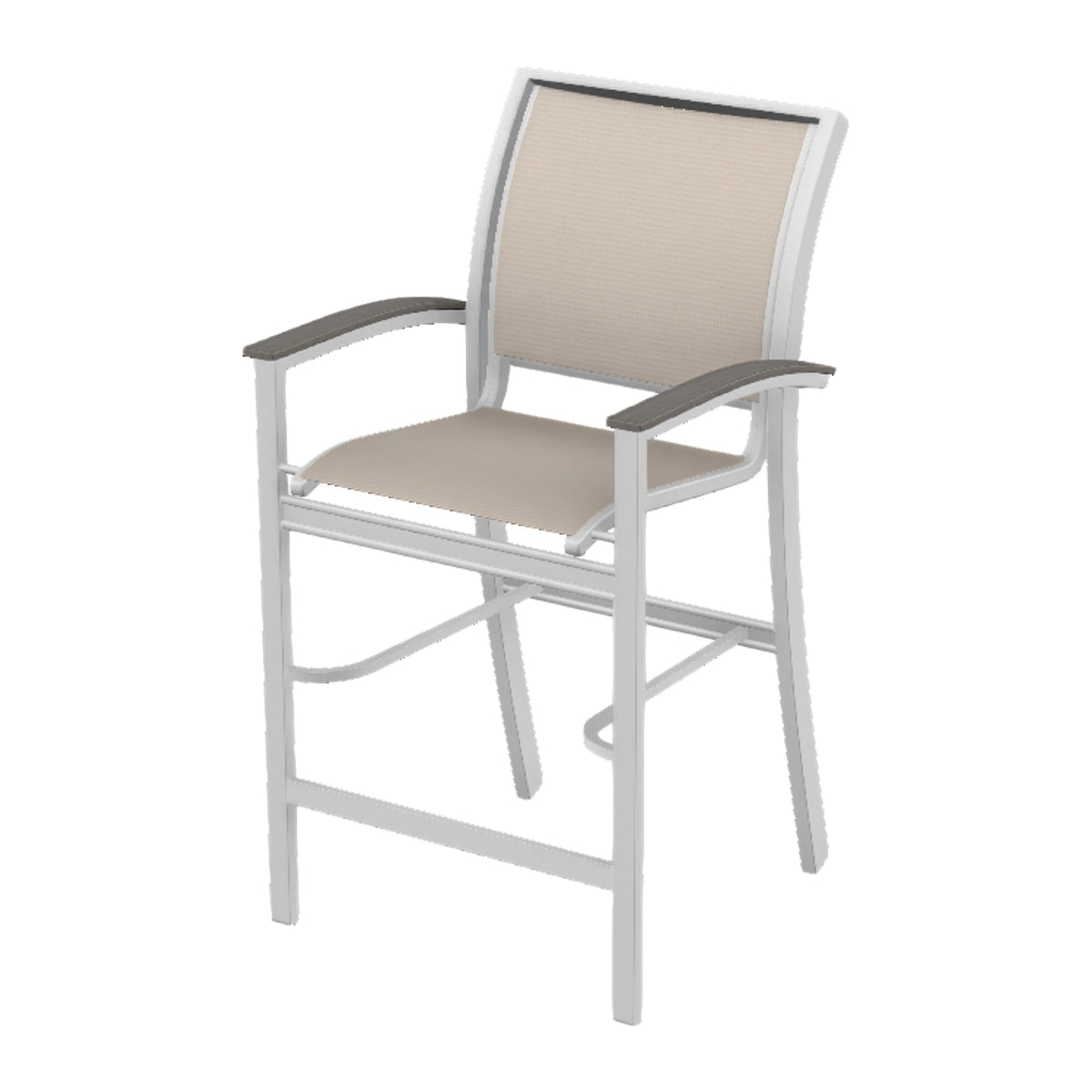 Bazza Sling Bar Chair — White Txt PC / Boardwalk Accents