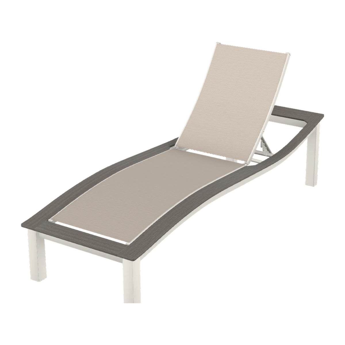 Bazza Sling Armless Chaise — Snow PC / Boardwalk Accents