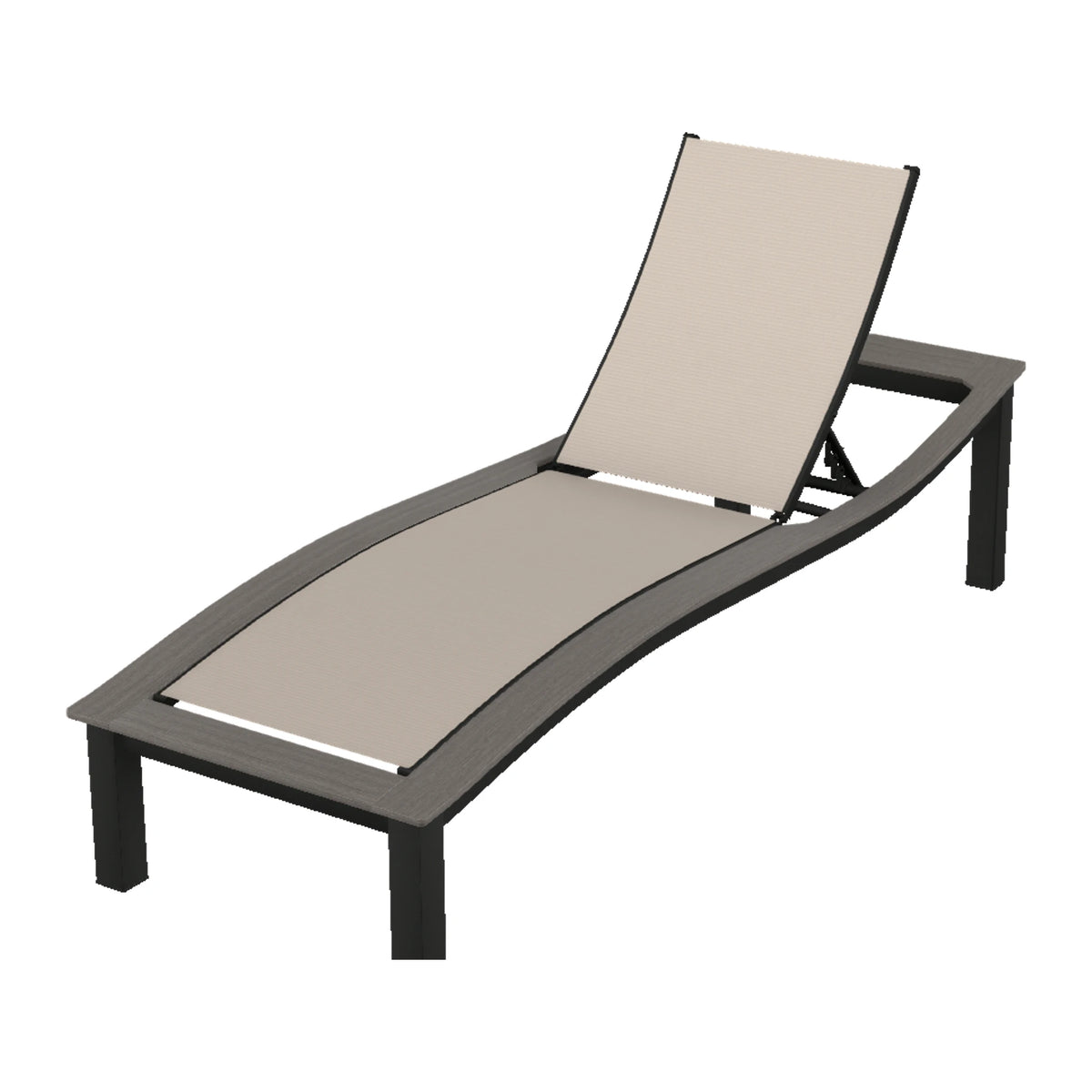 Bazza Sling Armless Chaise — Black PC / Boardwalk Accents