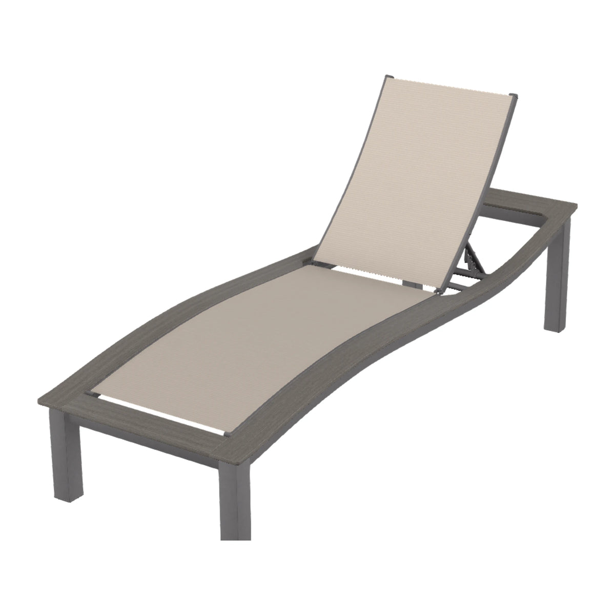 Bazza Sling Armless Chaise — Graphite Txt PC / Boardwalk Accents