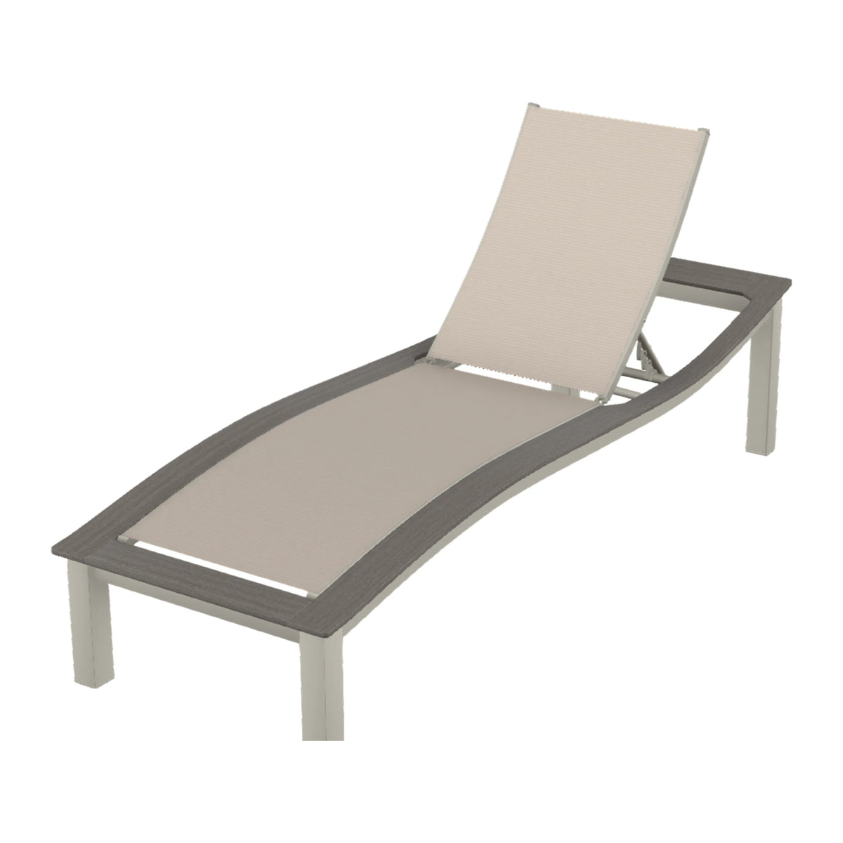 Bazza Sling Armless Chaise — Warm Grey PC / Boardwalk Accents