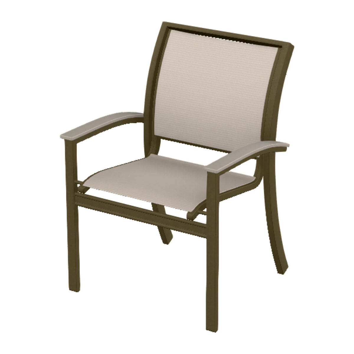 Bazza Sling Stacking Dining Chair — Beachwood PC / Warm Grey Accents