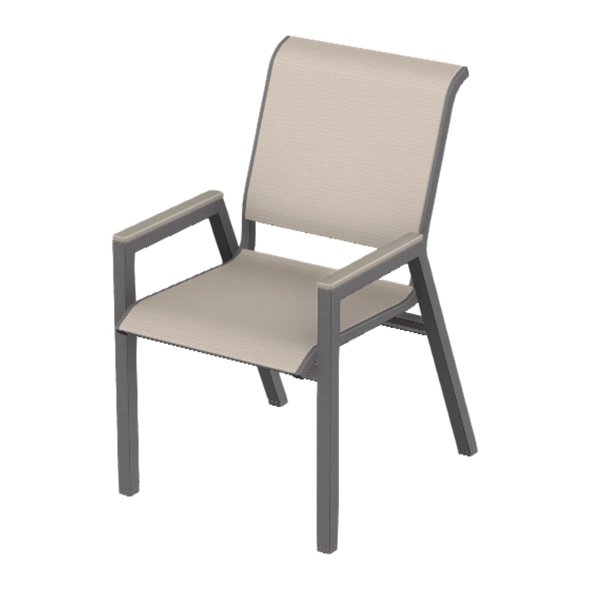 Bazza Sling Bistro Chair — Graphite Txt PC / Warm Grey Accents