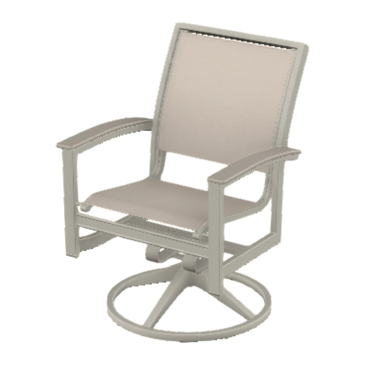 Bazza Sling Swivel Rocker Dining Chair — Warm Grey PC / Warm Grey Accents