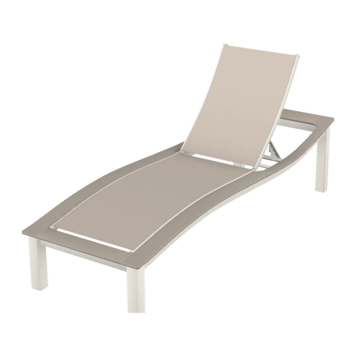 Bazza Sling Armless Chaise — Snow PC / Warm Grey Accents