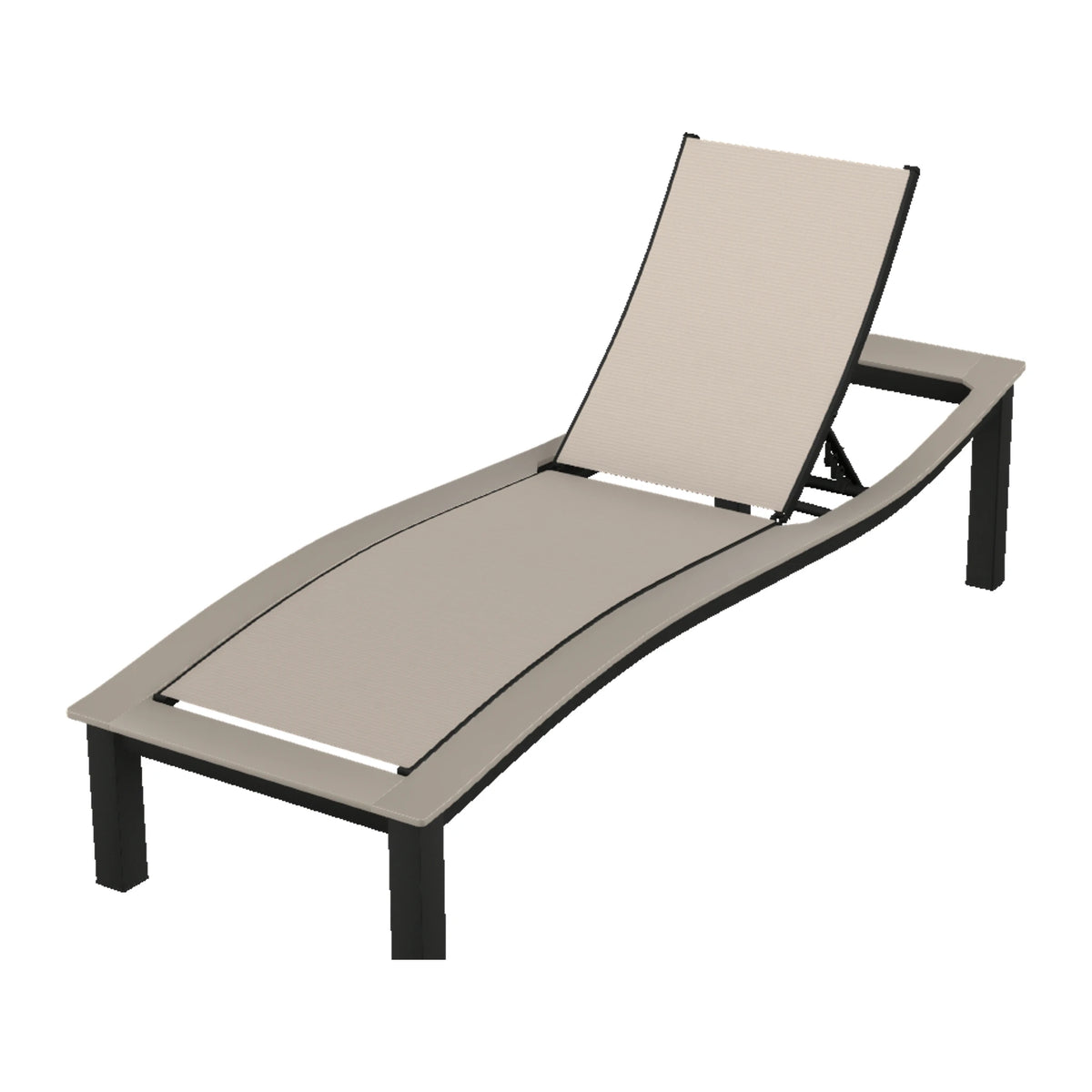 Bazza Sling Armless Chaise — Black PC / Warm Grey Accents