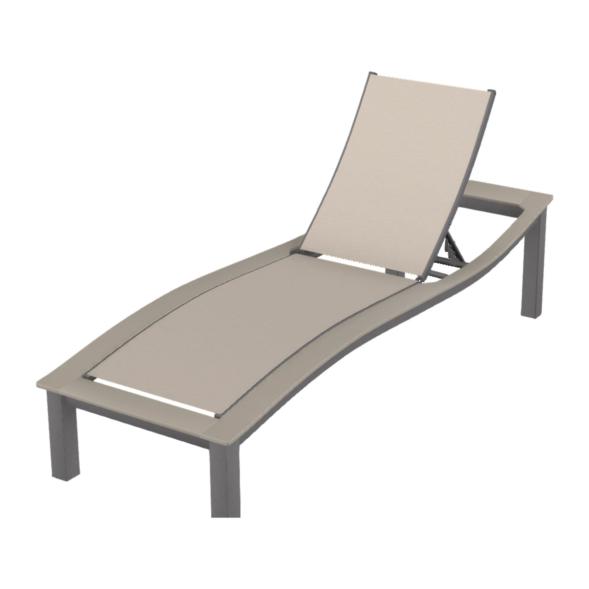 Bazza Sling Armless Chaise — Graphite Txt PC / Warm Grey Accents