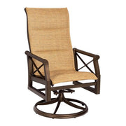 Andover Padded Sling High Back Swivel Rocking Dining Arm Chair