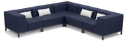 Koral 5-Piece Modular L-Shape Sectional - Spectrum Indigo Upholstery With Lumbar Pillows