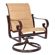 Belden Padded Sling Swivel Rocking Dining Arm Chair