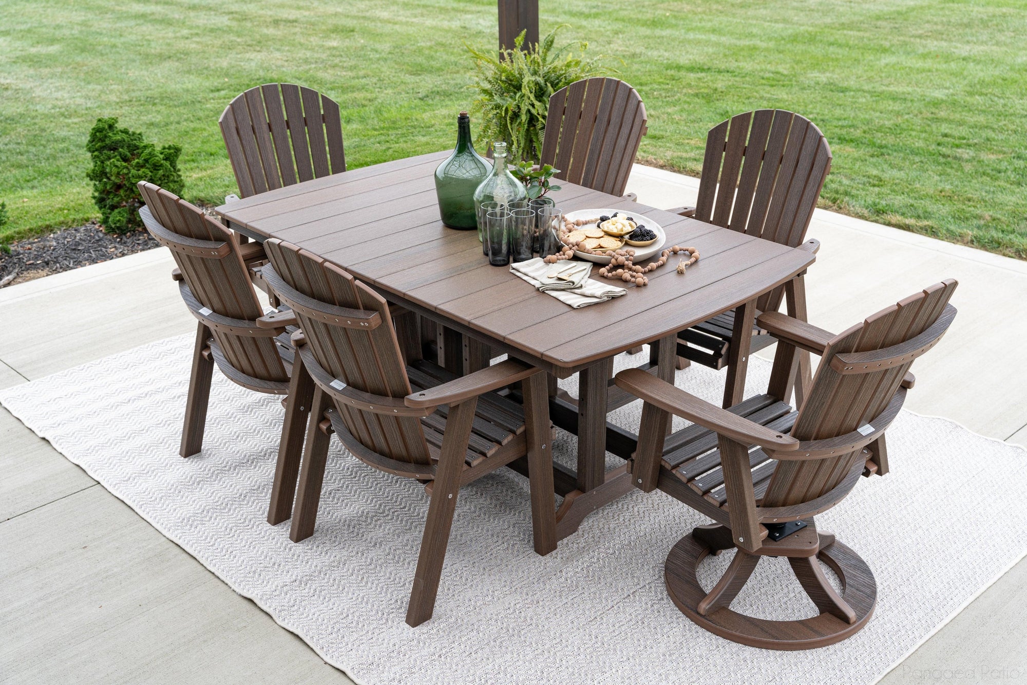 '-Berlin Gardens-Berlin Gardens Comfo-Back & Rectangular Garden Classic Dining Table Set-Pangaea Patio