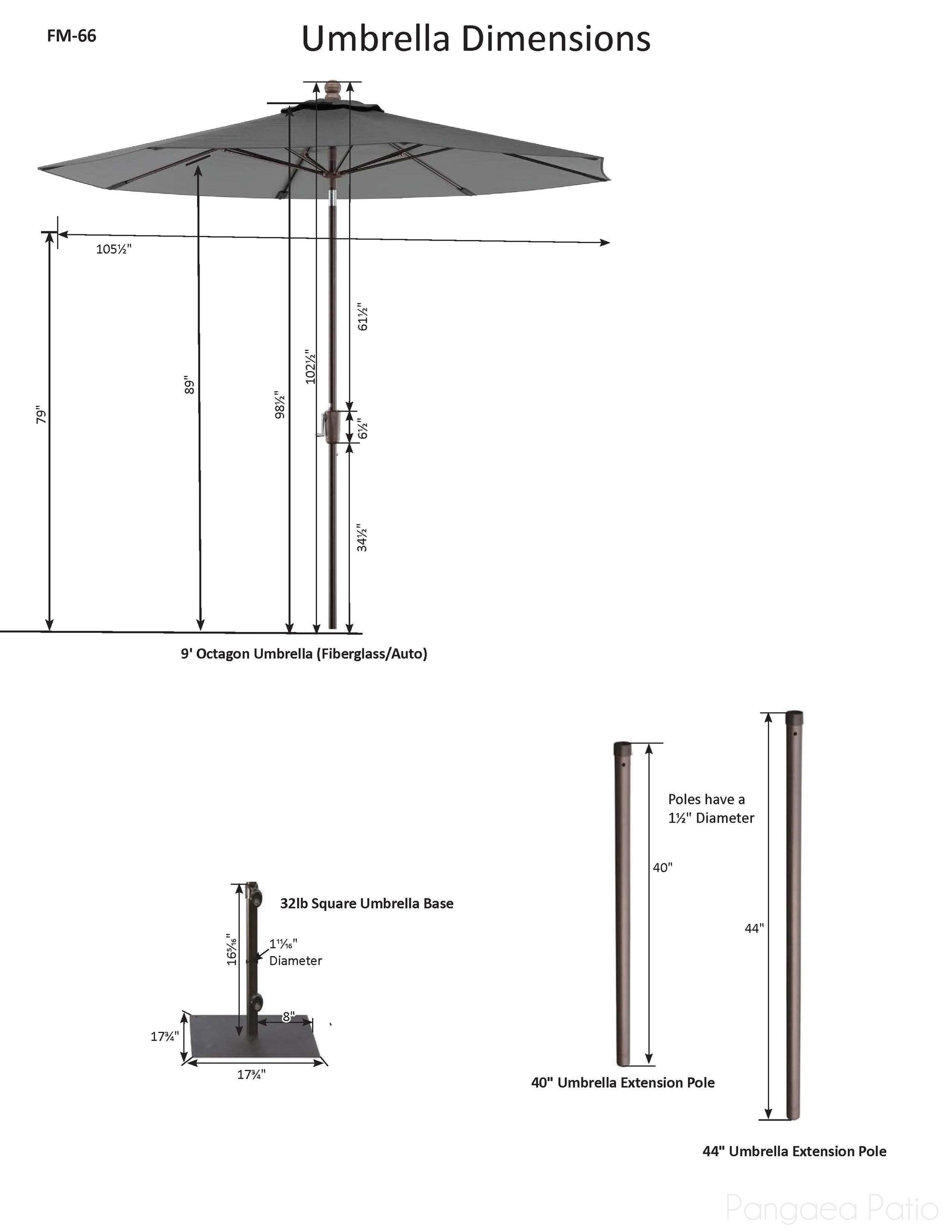 Berlin Gardens Berlin Gardens Umbrella Extension Pole