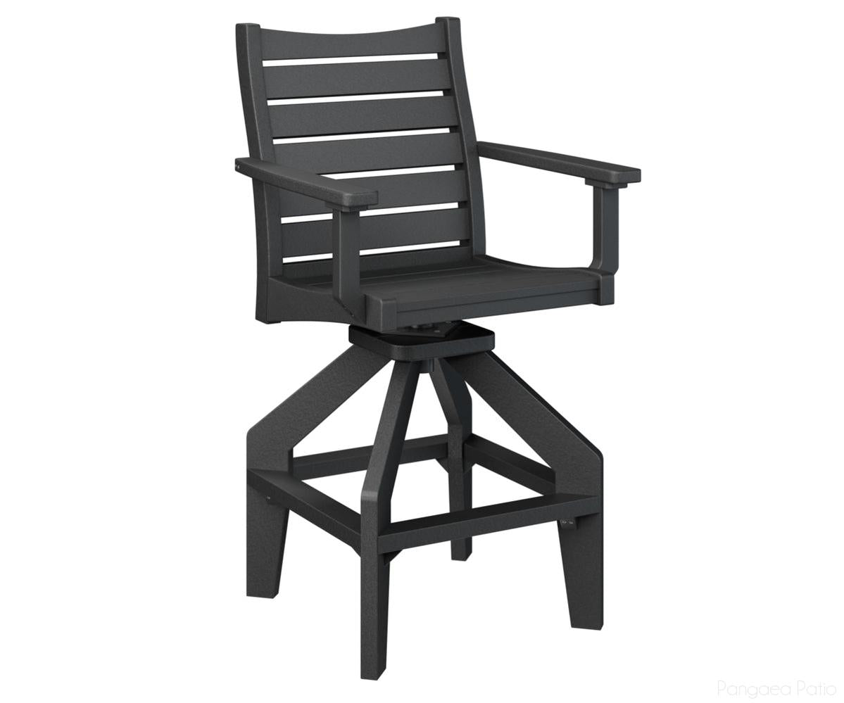 BGBSBC2045B-Berlin Gardens-Bristol Swivel Bar Chair-Black BG-Pangaea Patio