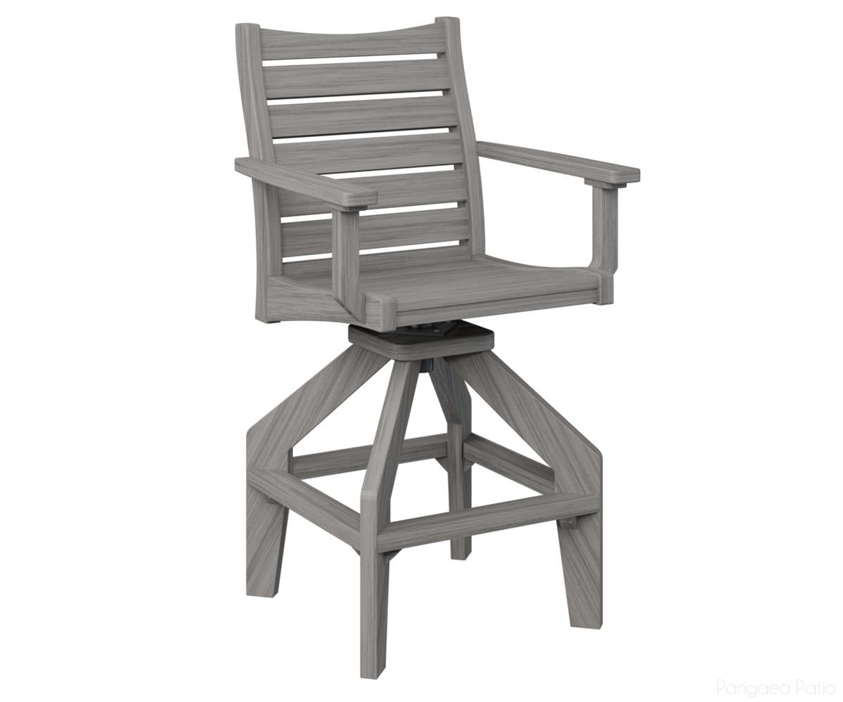 BGBSBC2045DG-Berlin Gardens-Bristol Swivel Bar Chair-Driftwood Gray BG-Pangaea Patio