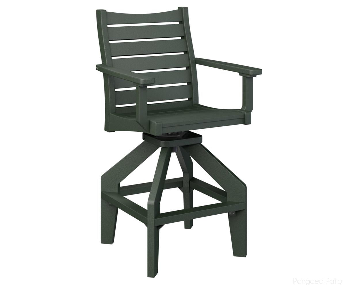 BGBSBC2045G-Berlin Gardens-Bristol Swivel Bar Chair-Green BG-Pangaea Patio