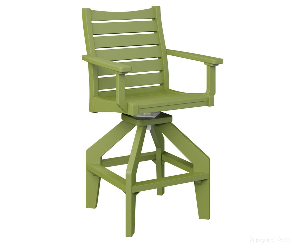 BGBSBC2045KG-Berlin Gardens-Bristol Swivel Bar Chair-Kiwi Green BG-Pangaea Patio
