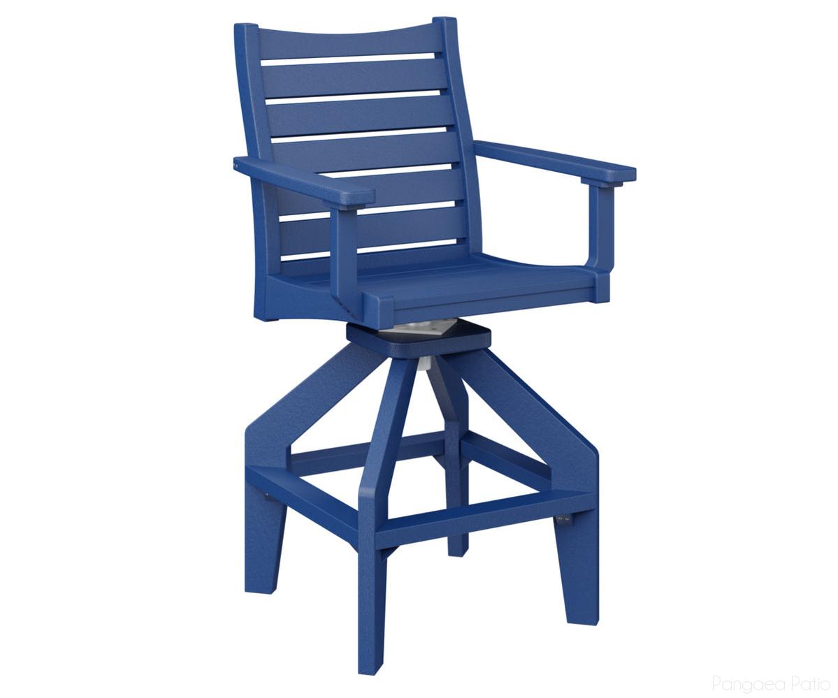 BGBSBC2045PB-Berlin Gardens-Bristol Swivel Bar Chair-Pacific Blue BG-Pangaea Patio
