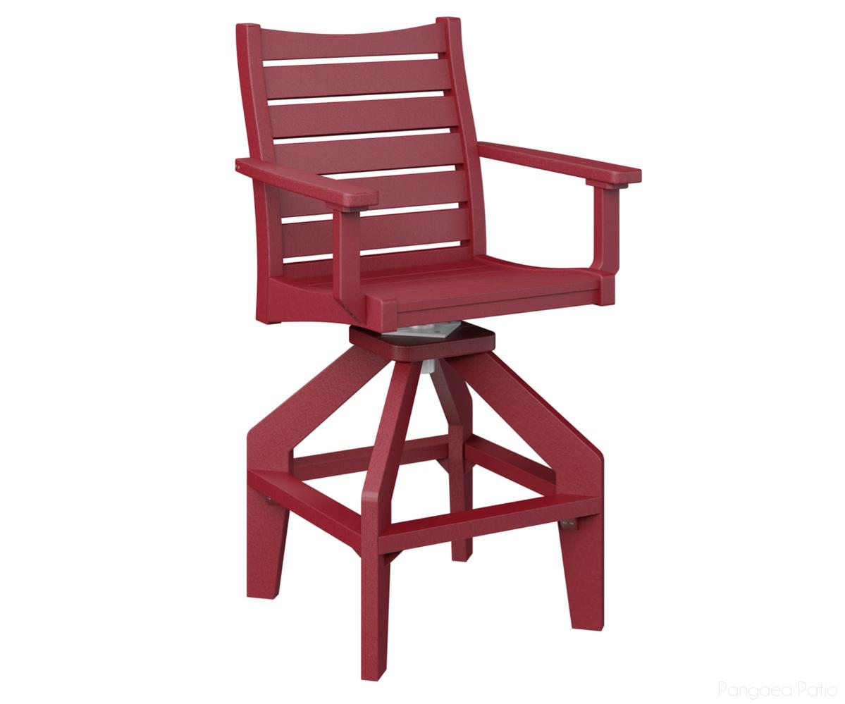 BGBSBC2045SR-Berlin Gardens-Bristol Swivel Bar Chair-Scarlet Red BG-Pangaea Patio