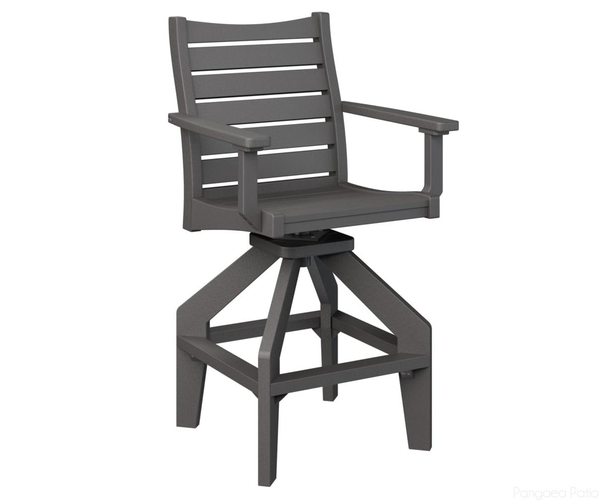 BGBSBC2045SG-Berlin Gardens-Bristol Swivel Bar Chair-Smoke Gray BG-Pangaea Patio