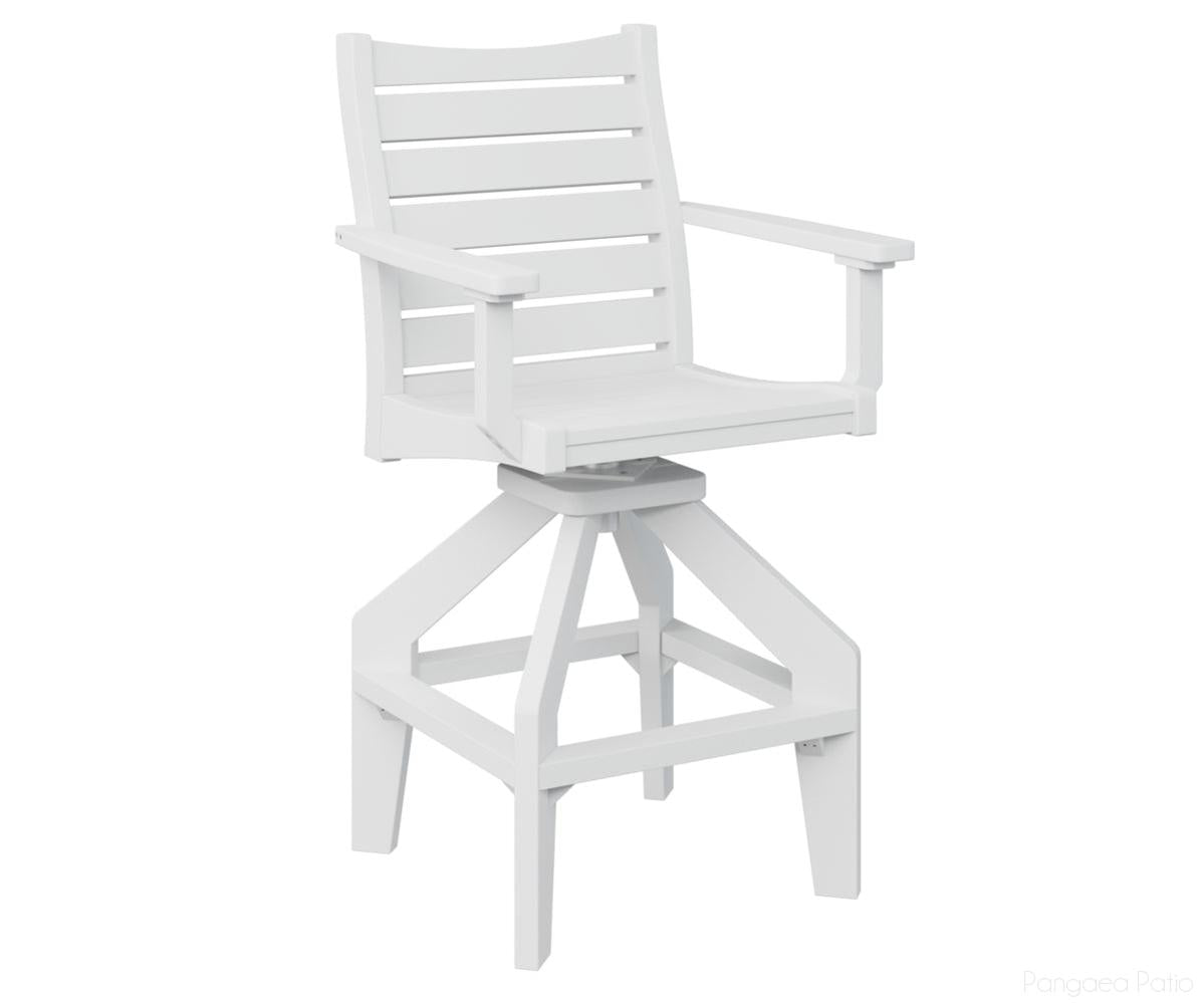 BGBSBC2045W-Berlin Gardens-Bristol Swivel Bar Chair-White BG-Pangaea Patio