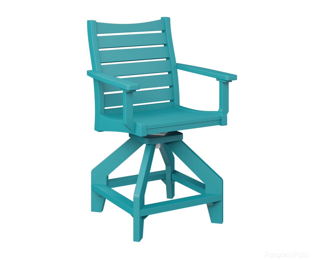 BGBSCC2041AB-Berlin Gardens-Bristol Swivel Counter Chair-Aruba Blue BG-Pangaea Patio
