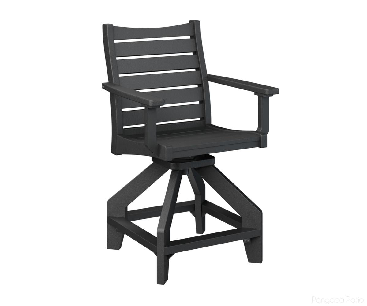 BGBSCC2041B-Berlin Gardens-Bristol Swivel Counter Chair-Black BG-Pangaea Patio