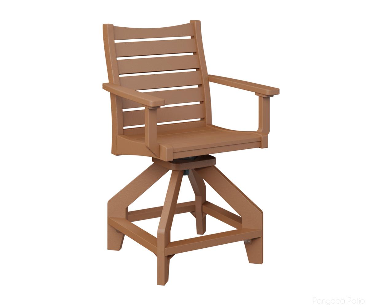 BGBSCC2041C-Berlin Gardens-Bristol Swivel Counter Chair-Cedar BG-Pangaea Patio