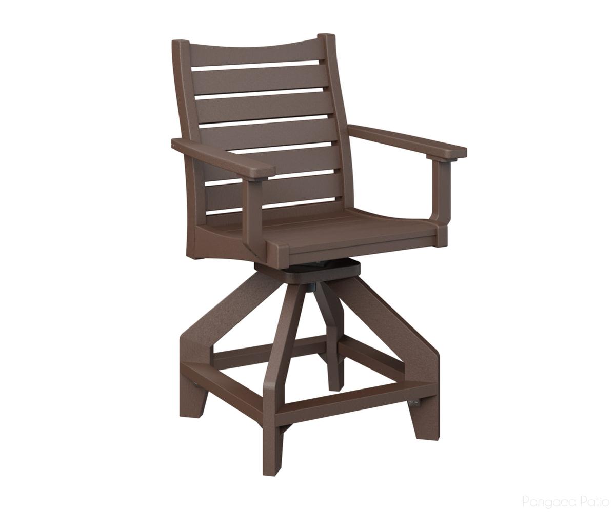BGBSCC2041CB-Berlin Gardens-Bristol Swivel Counter Chair-Chocolate Brown BG-Pangaea Patio
