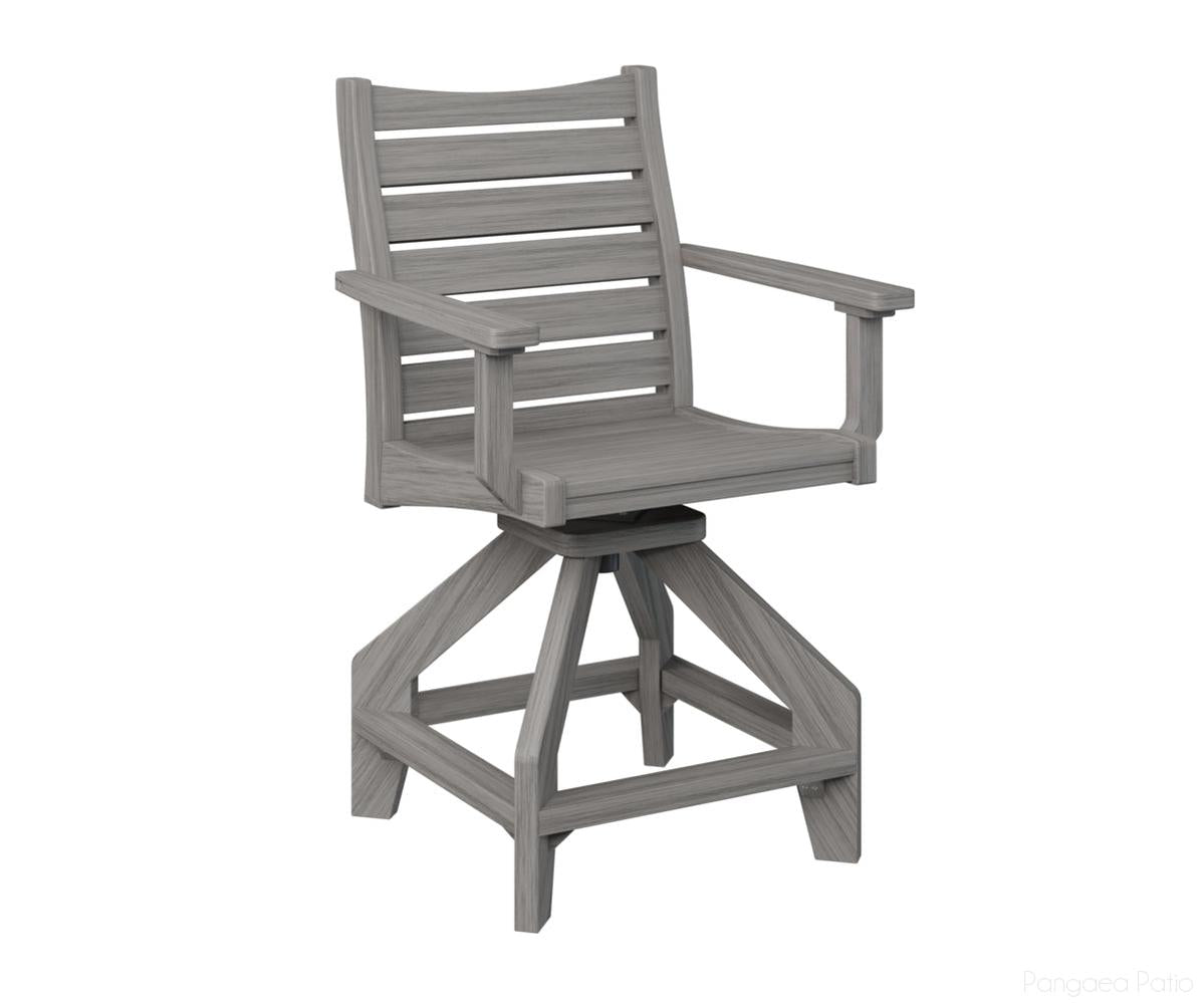 BGBSCC2041DG-Berlin Gardens-Bristol Swivel Counter Chair-Driftwood Gray BG-Pangaea Patio