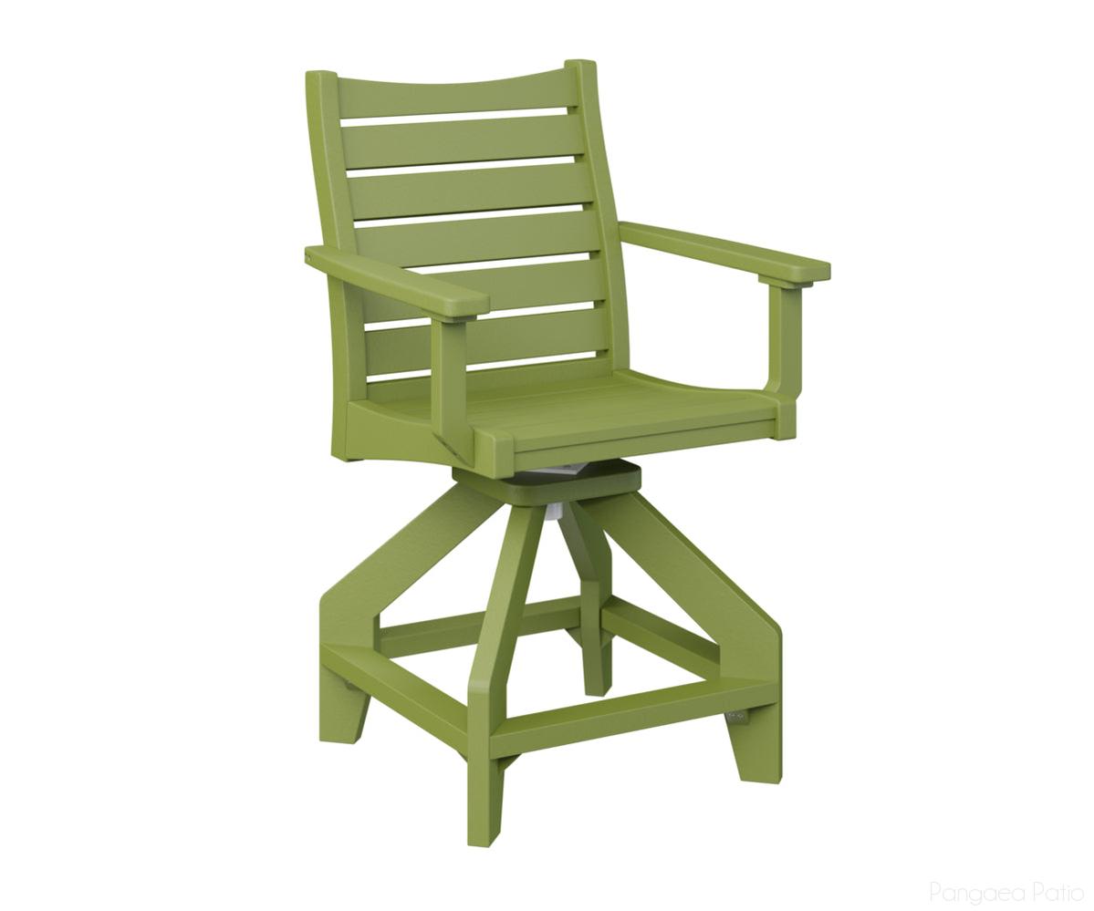 BGBSCC2041KG-Berlin Gardens-Bristol Swivel Counter Chair-Kiwi Green BG-Pangaea Patio