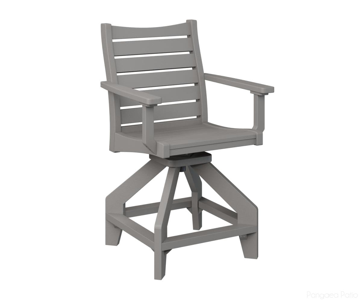 BGBSCC2041LG-Berlin Gardens-Bristol Swivel Counter Chair-Light Gray BG-Pangaea Patio