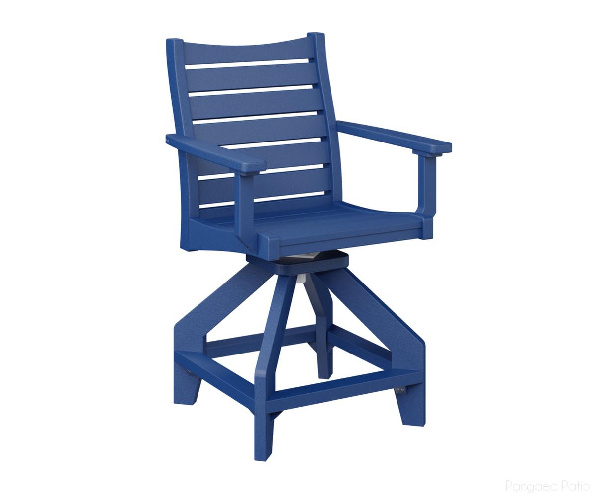 BGBSCC2041PB-Berlin Gardens-Bristol Swivel Counter Chair-Pacific Blue BG-Pangaea Patio
