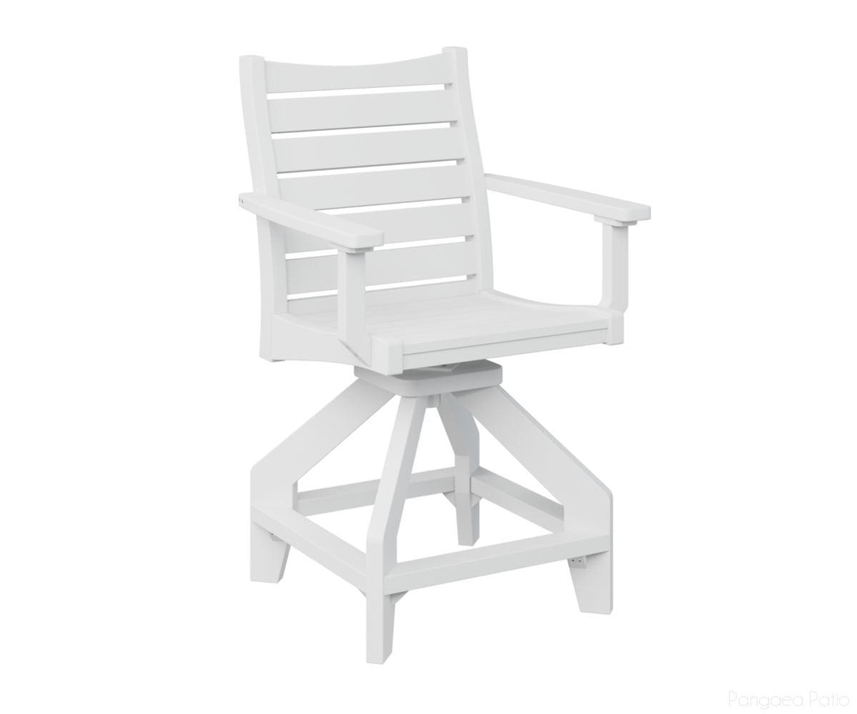 BGBSCC2041W-Berlin Gardens-Bristol Swivel Counter Chair-White BG-Pangaea Patio