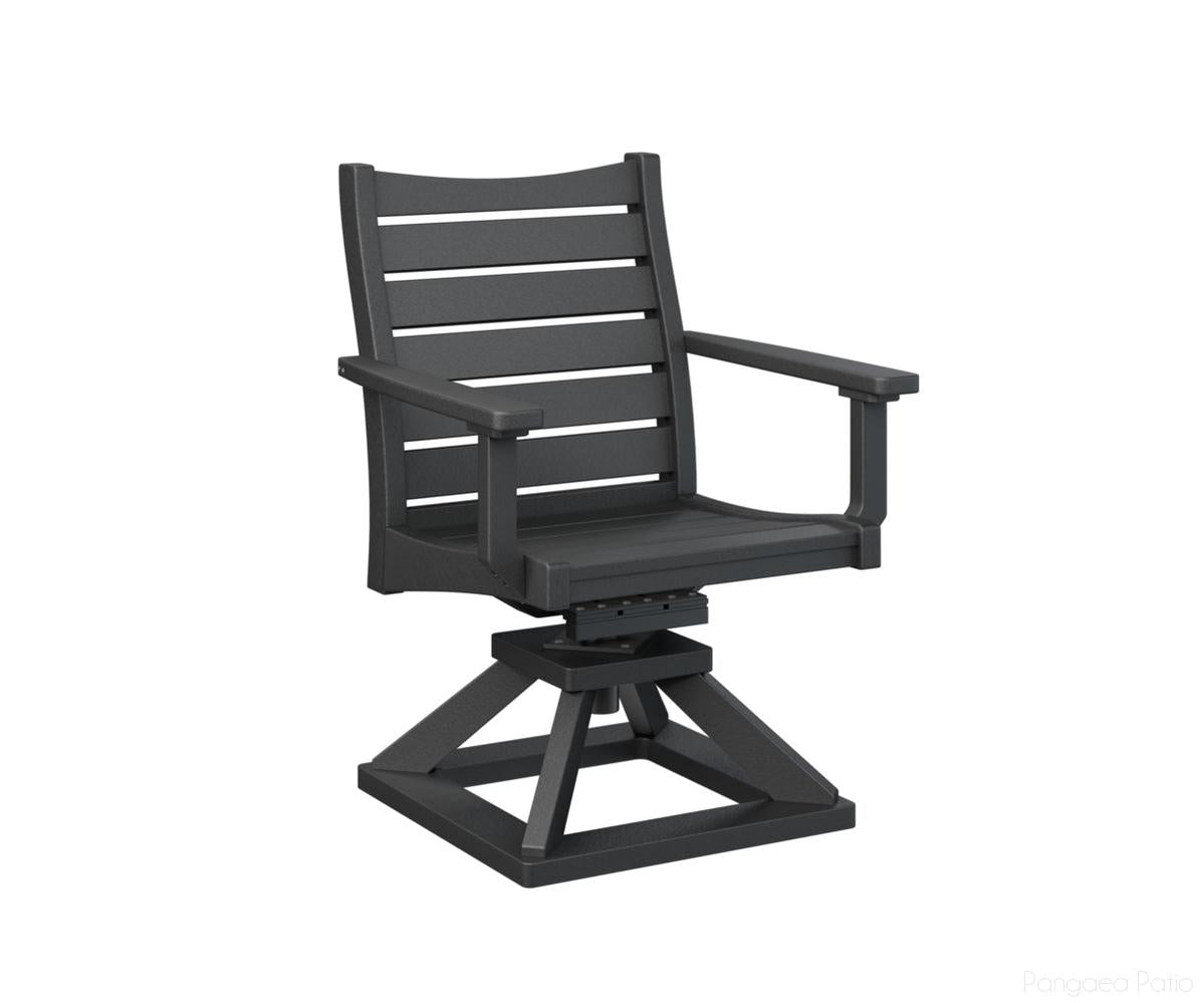 BGBSRDC2036B-Berlin Gardens-Bristol Swivel Rocker Dining Chair-Black BG-Pangaea Patio