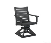 BGBSRDC2036B-Berlin Gardens-Bristol Swivel Rocker Dining Chair-Black BG-Pangaea Patio
