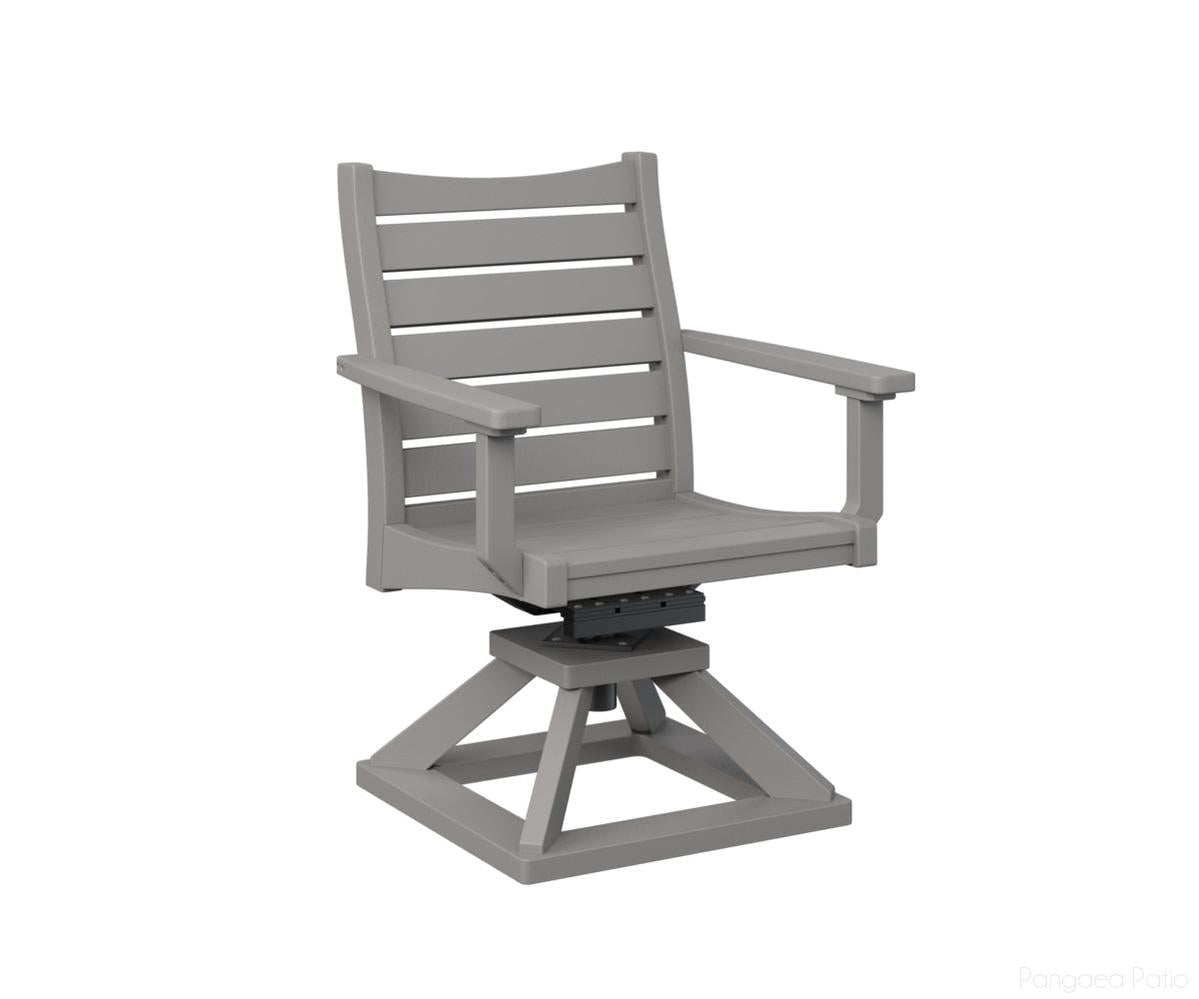 BGBSRDC2036LG-Berlin Gardens-Bristol Swivel Rocker Dining Chair-Light Gray BG-Pangaea Patio