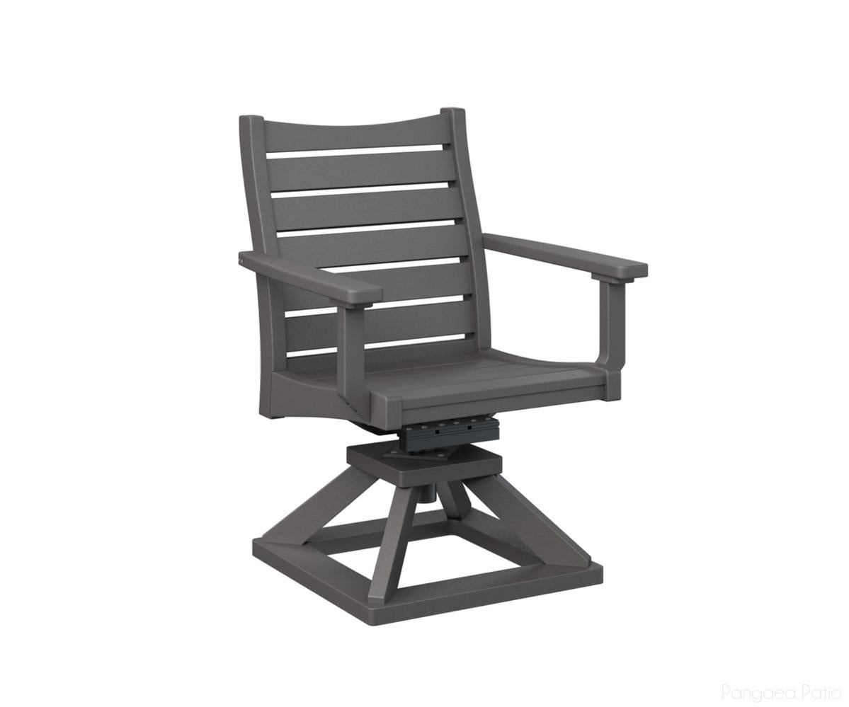 BGBSRDC2036SG-Berlin Gardens-Bristol Swivel Rocker Dining Chair-Smoke Gray BG-Pangaea Patio