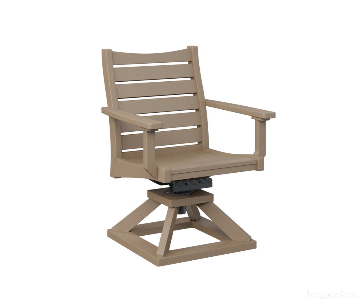 BGBSRDC2036WW-Berlin Gardens-Bristol Swivel Rocker Dining Chair-Weatherwood BG-Pangaea Patio