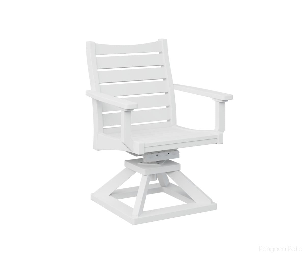 BGBSRDC2036W-Berlin Gardens-Bristol Swivel Rocker Dining Chair-White BG-Pangaea Patio
