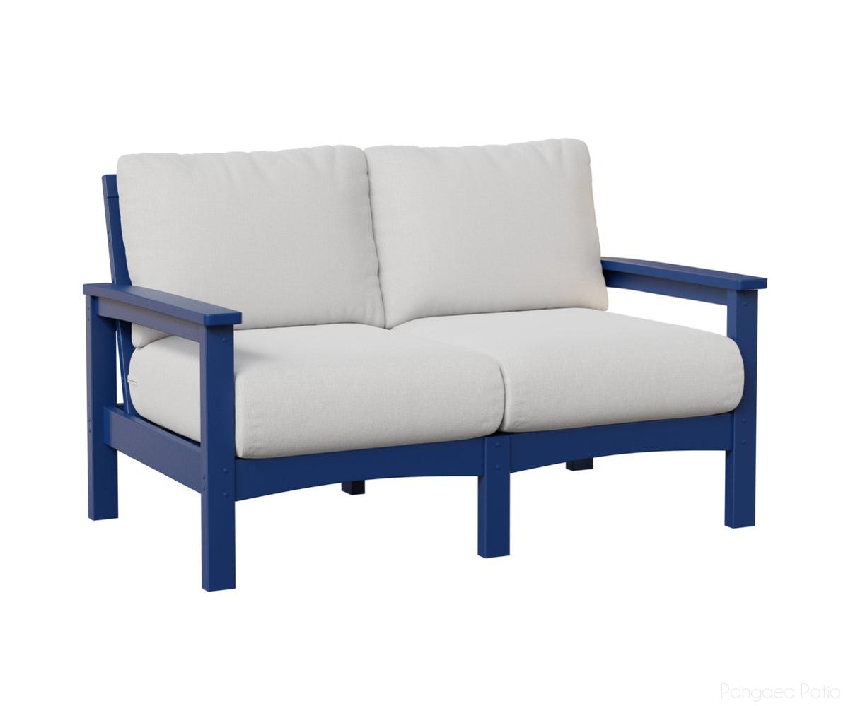 BGCL5332PB-Berlin Gardens-Camden Loveseat-Pacific Blue BG-Pangaea Patio
