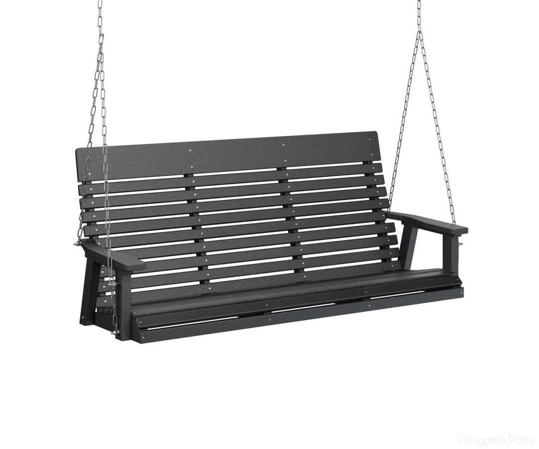 BGPLTS6000BZC-Berlin Gardens-Casual-Back Three Seat Swing-Zinc-Black BG-Pangaea Patio