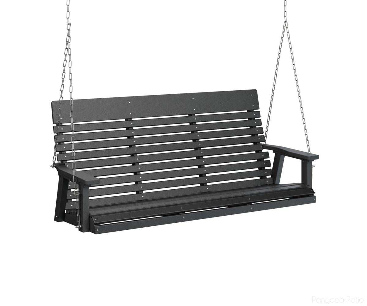 BGPLTS6000BZC-Berlin Gardens-Casual-Back Three Seat Swing-Zinc-Black BG-Pangaea Patio