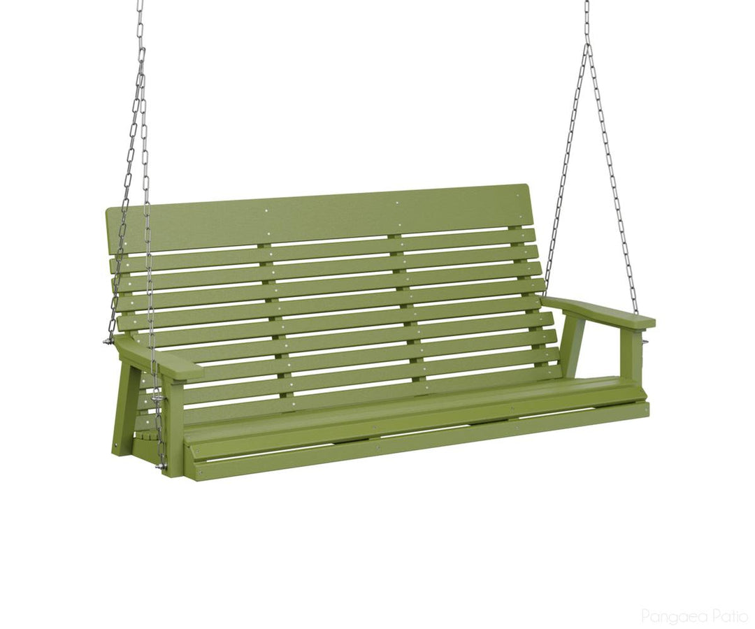 BGPLTS6000KGZC-Berlin Gardens-Casual-Back Three Seat Swing-Zinc-Kiwi Green BG-Pangaea Patio