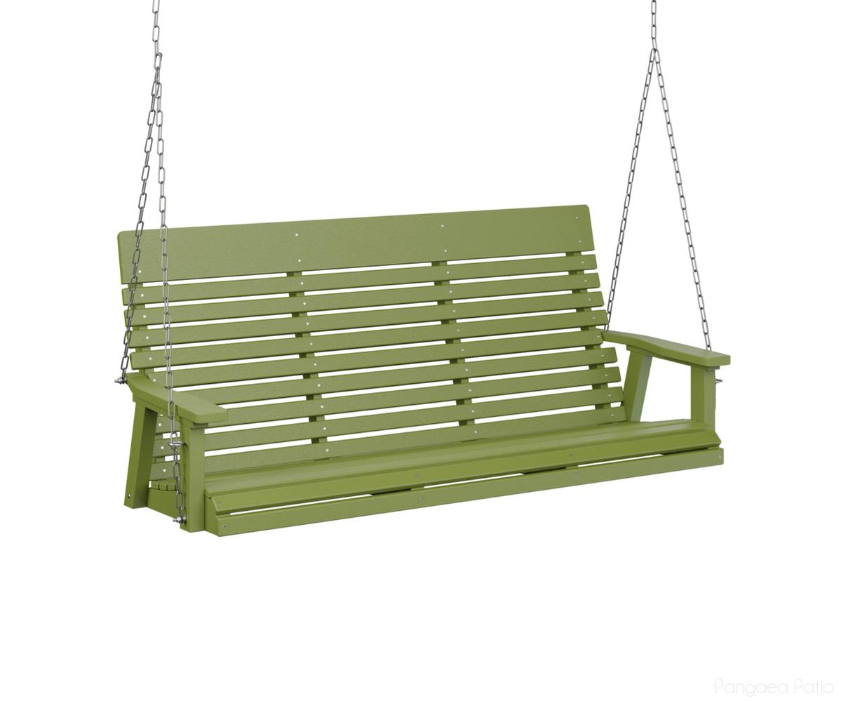 BGPLTS6000KGZC-Berlin Gardens-Casual-Back Three Seat Swing-Zinc-Kiwi Green BG-Pangaea Patio