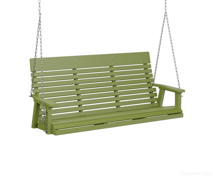 BGPLTS6000KGZC-Berlin Gardens-Casual-Back Three Seat Swing-Zinc-Kiwi Green BG-Pangaea Patio